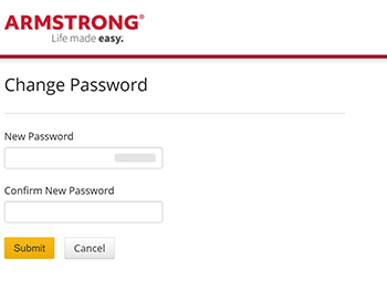enter and confirm new password